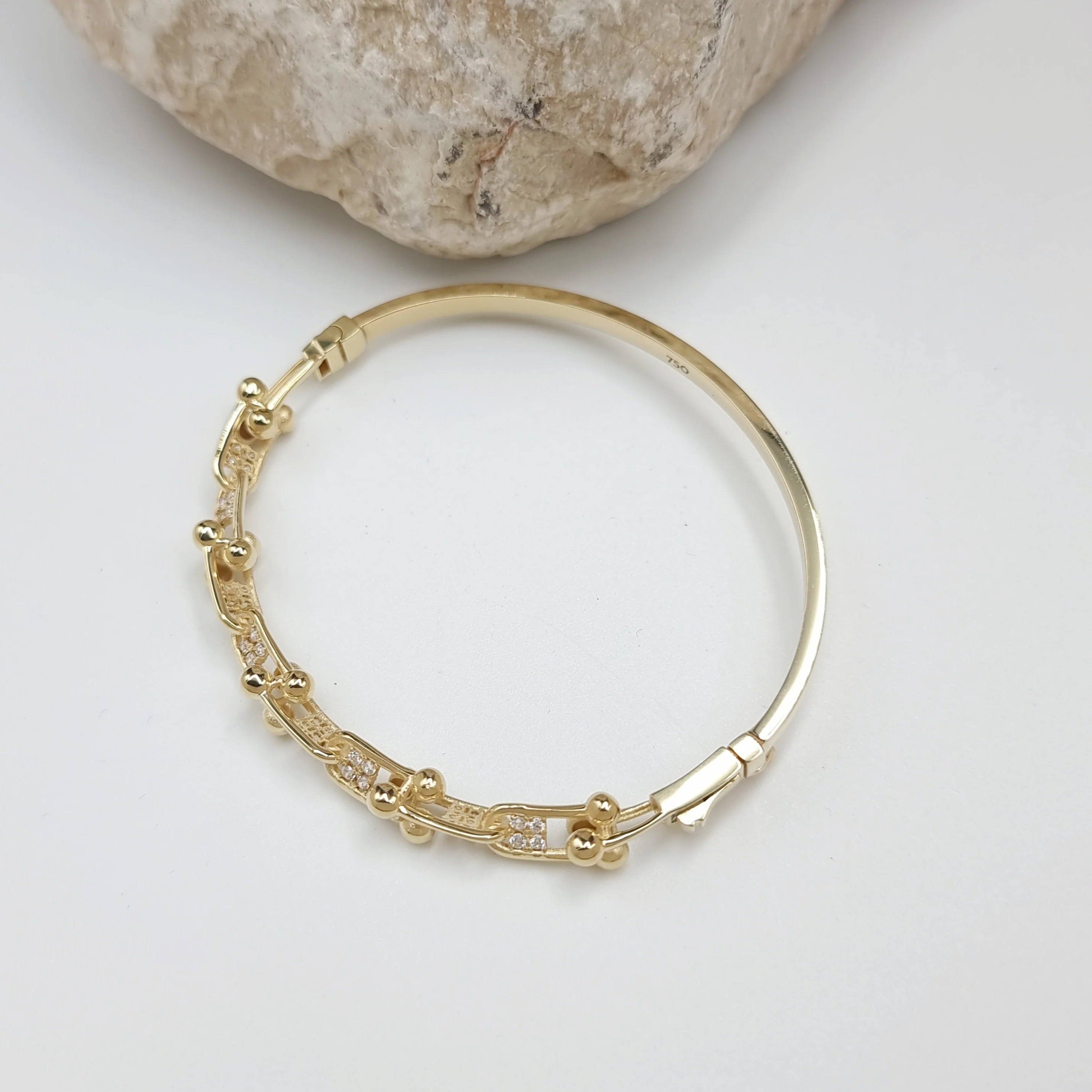 18K Pure Gold T.F Link Bangle - Image 3