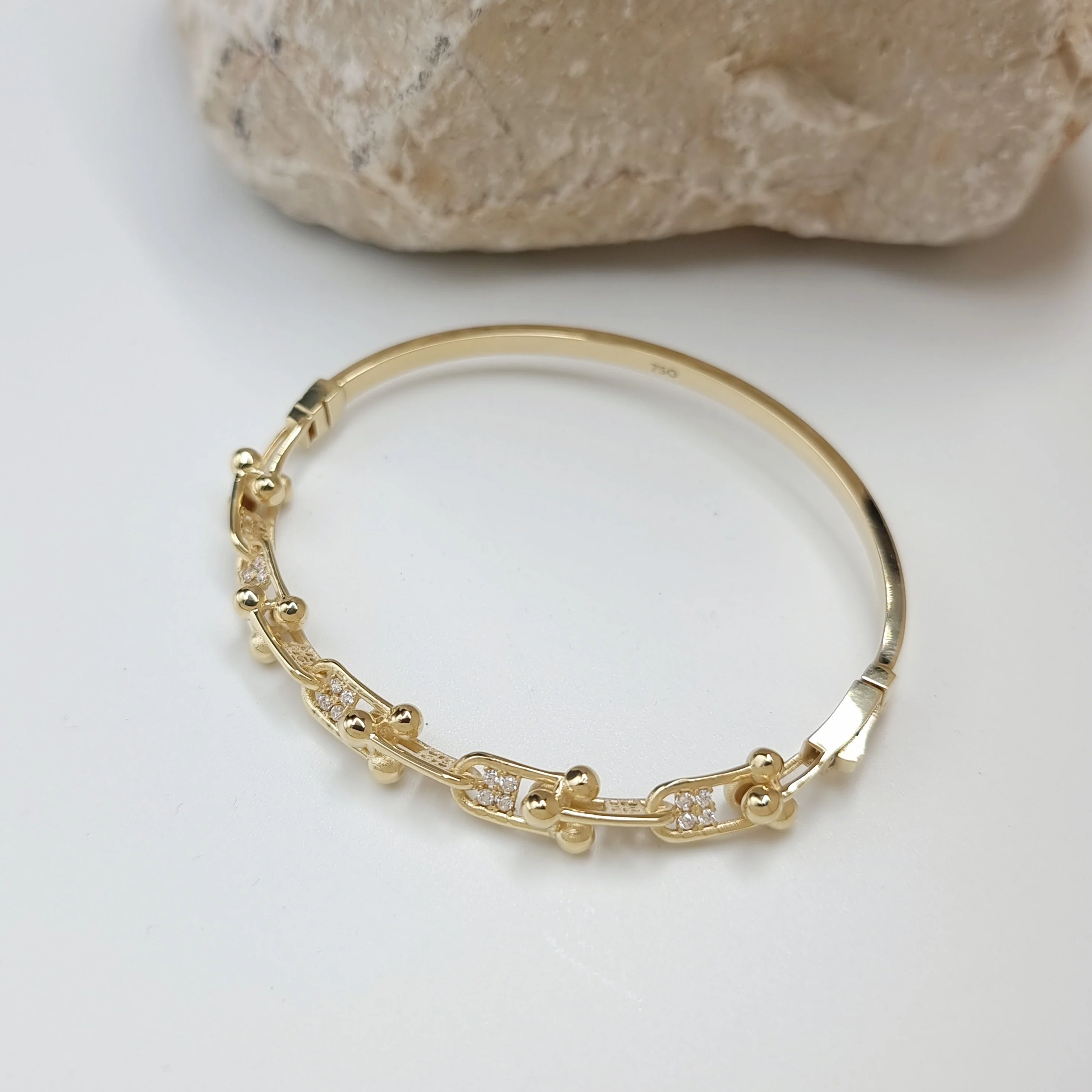 18K Pure Gold T.F Link Bangle - Image 4