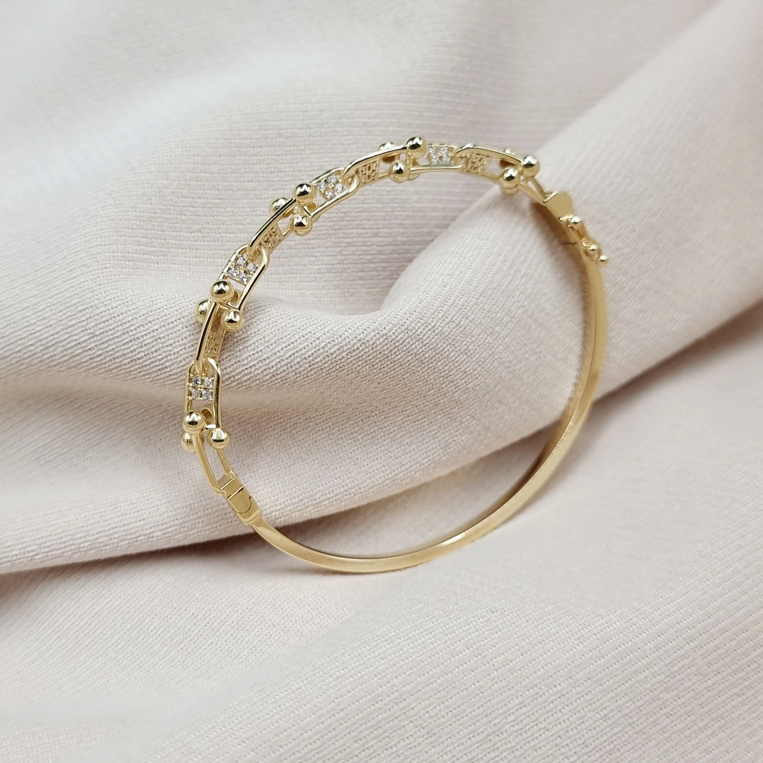 18K Pure Gold T.F Link Bangle - Image 5