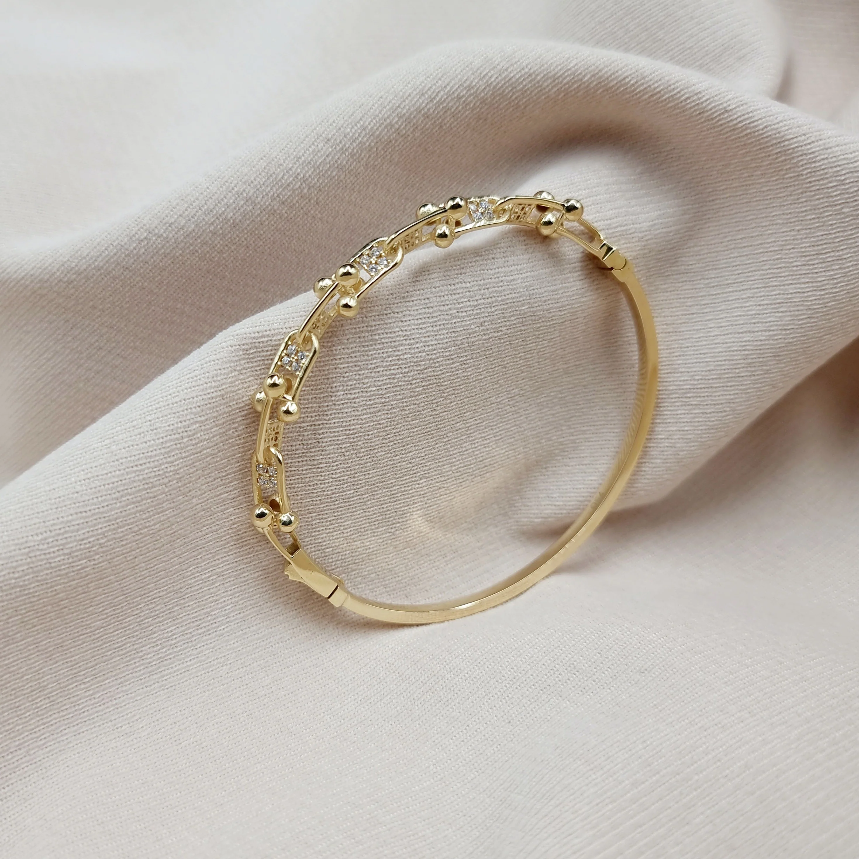 18K Pure Gold T.F Link Bangle - Image 6