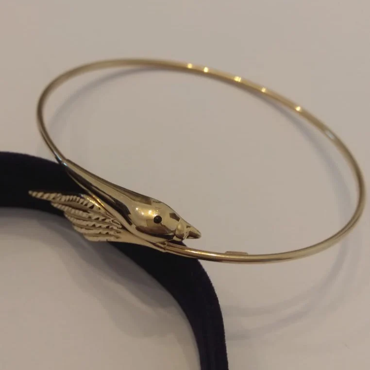 18K Pure Gold Bird Design Bangle - Image 3