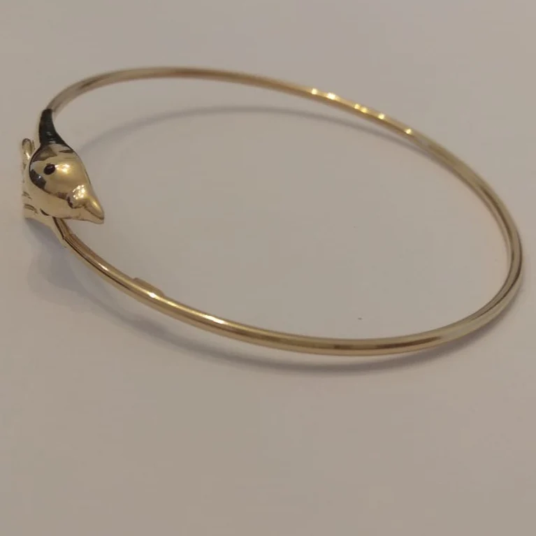 18K Pure Gold Bird Design Bangle - Image 5