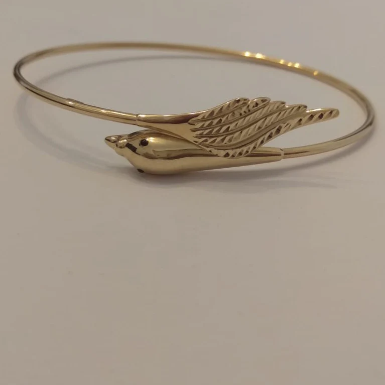 18K Pure Gold Bird Design Bangle - Image 7