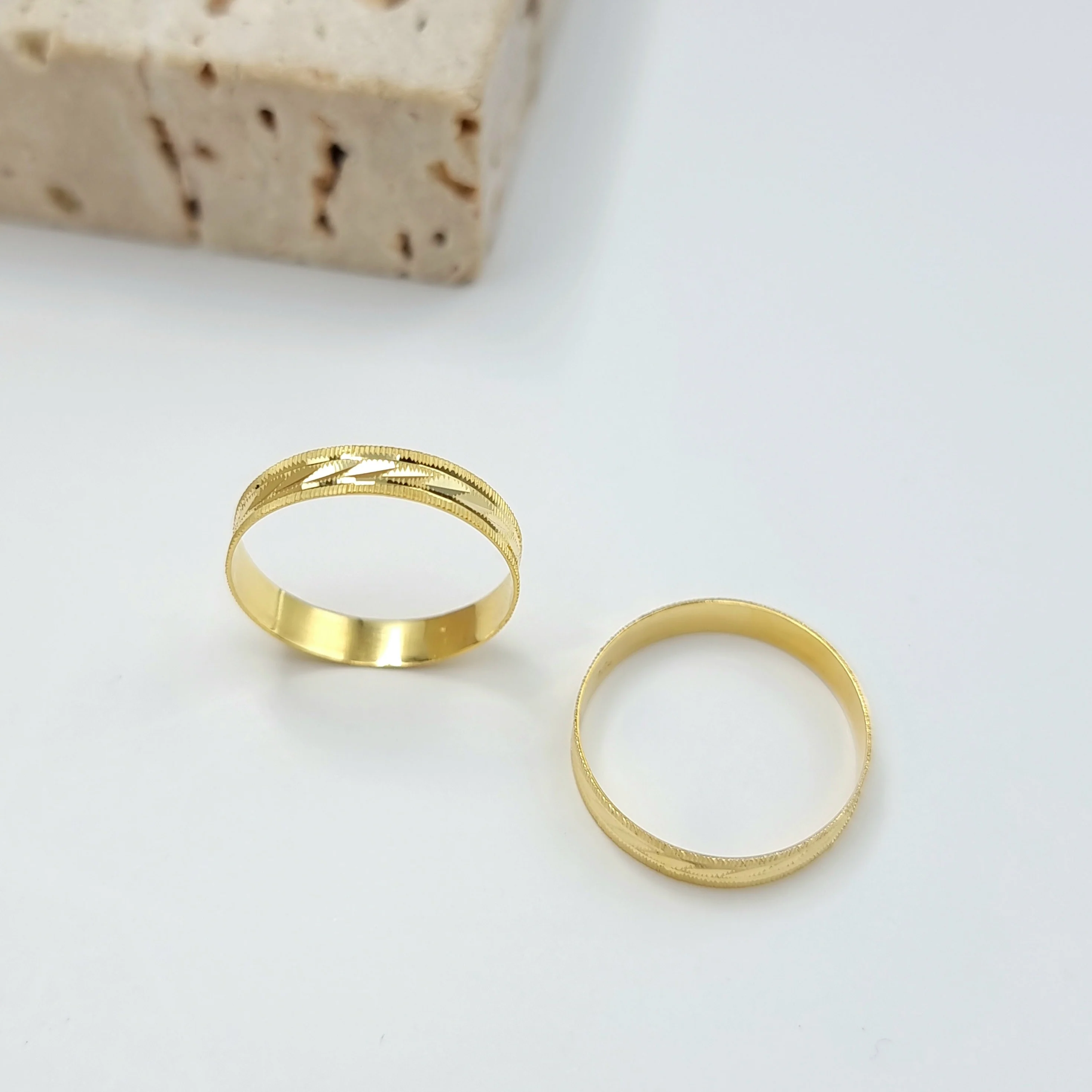 18K Pure Gold Elegant Design Couple Ring - Image 7