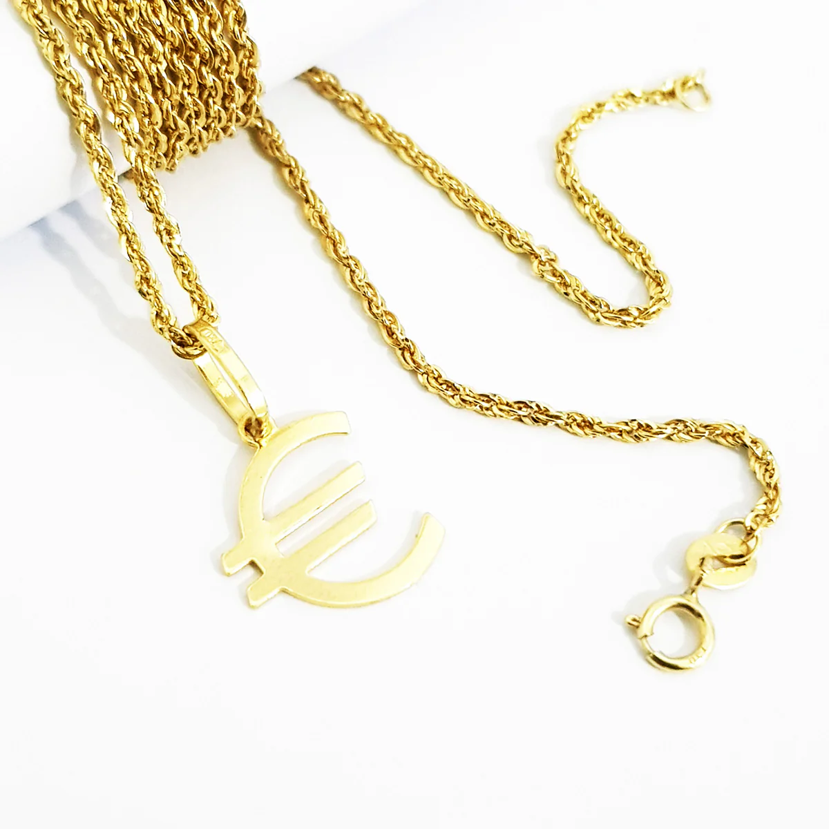 18K Pure Gold Euro Luck Necklace - Image 4