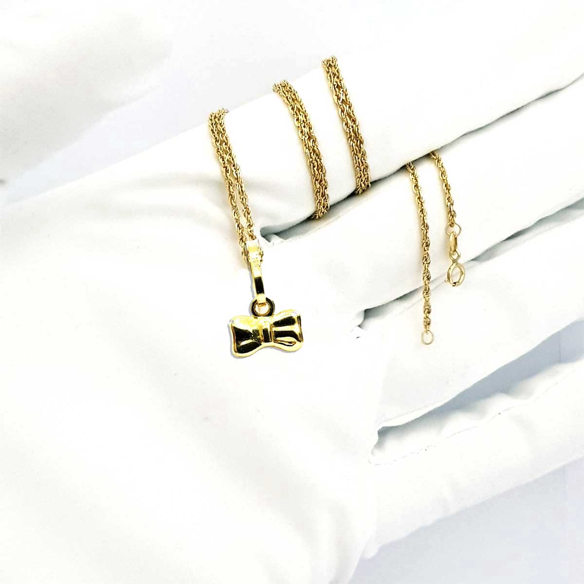 18K Pure Gold Ribbon Necklace - Image 5