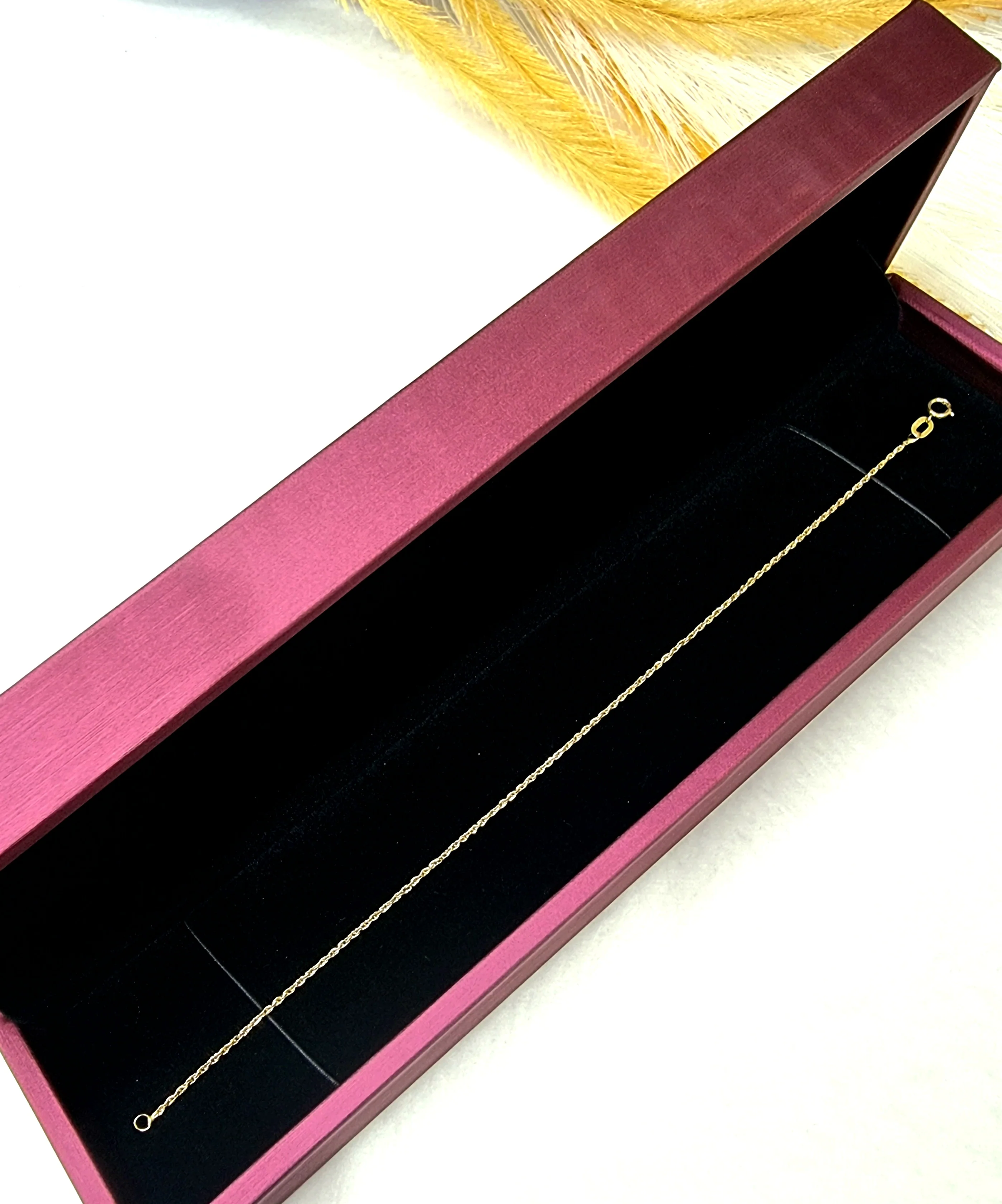 18K Pure Gold Rope Chain Bracelet - Image 5