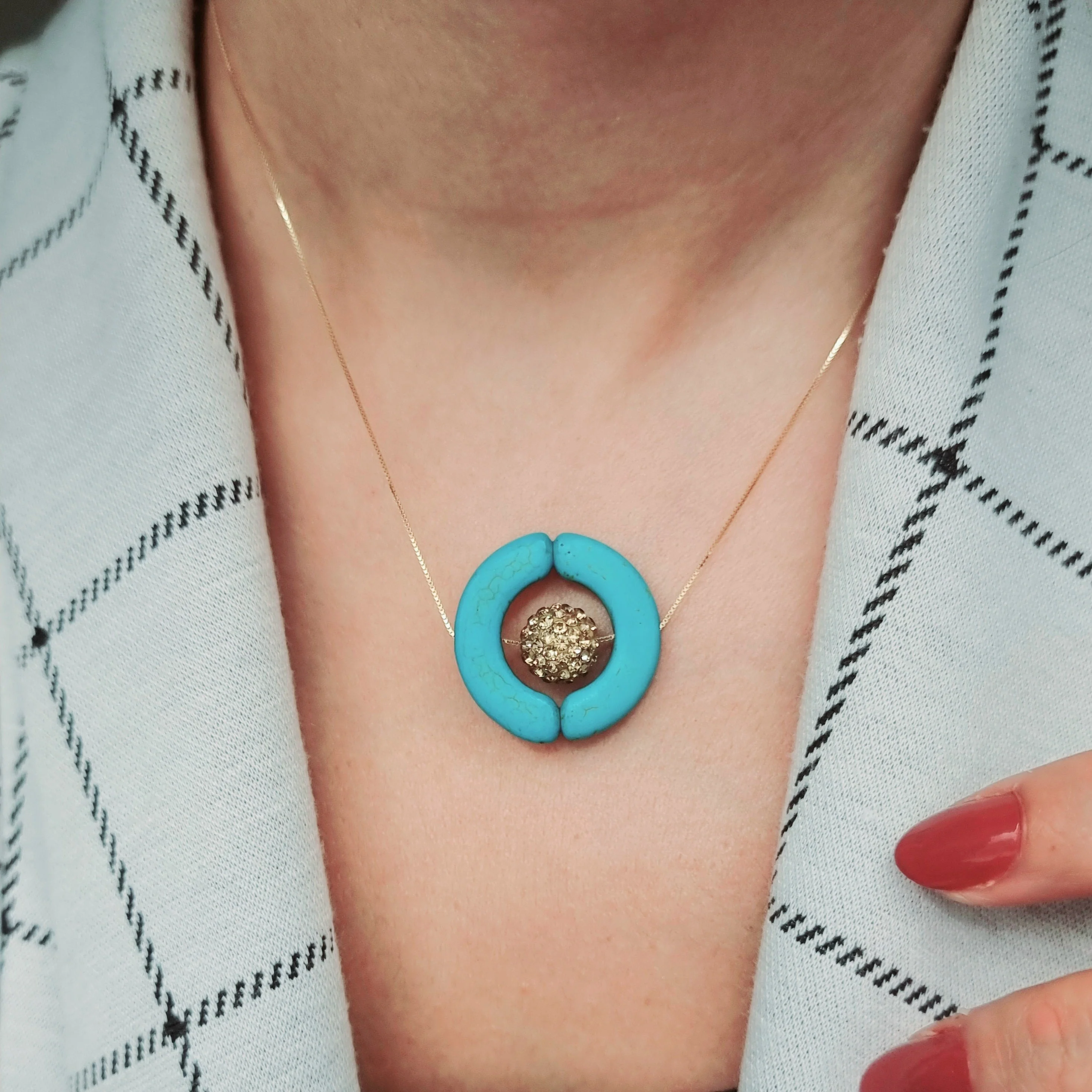 18K Pure Gold Ball Necklace - Image 3