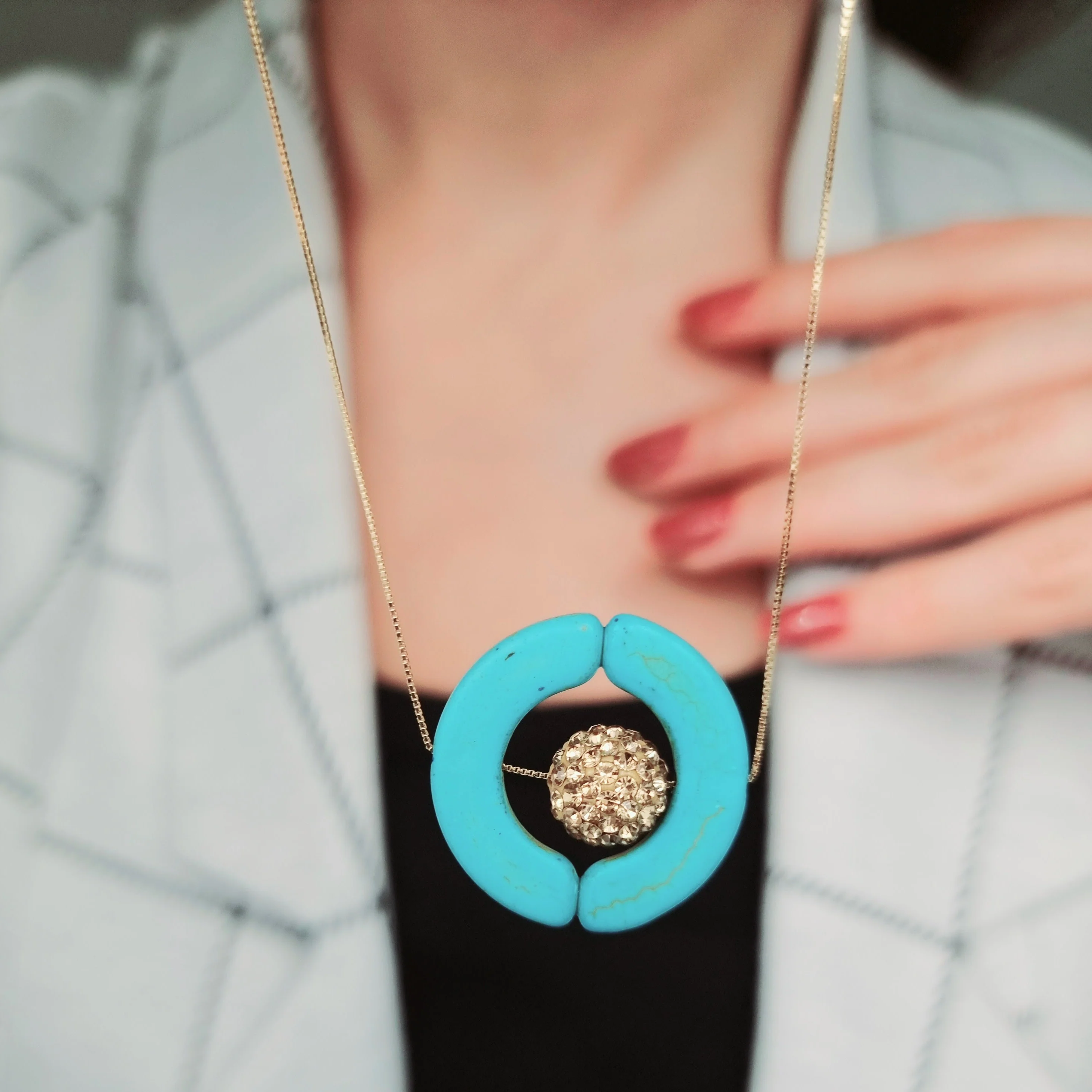 18K Pure Gold Ball Necklace - Image 4