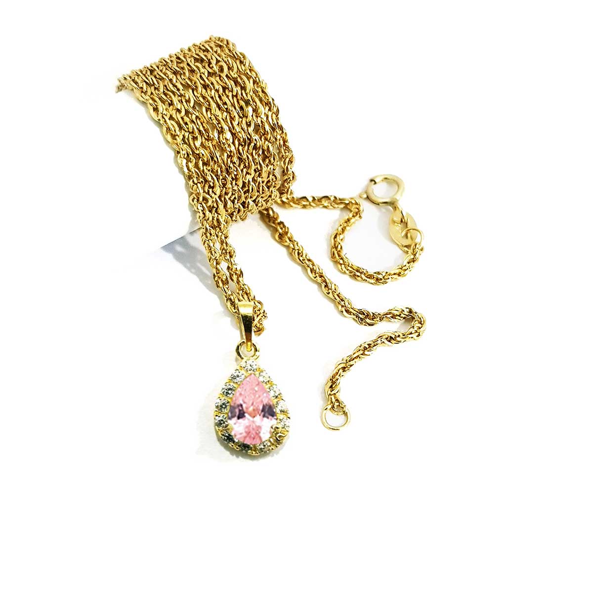 18K Pure Gold Birthstone (October) Necklace - Image 4
