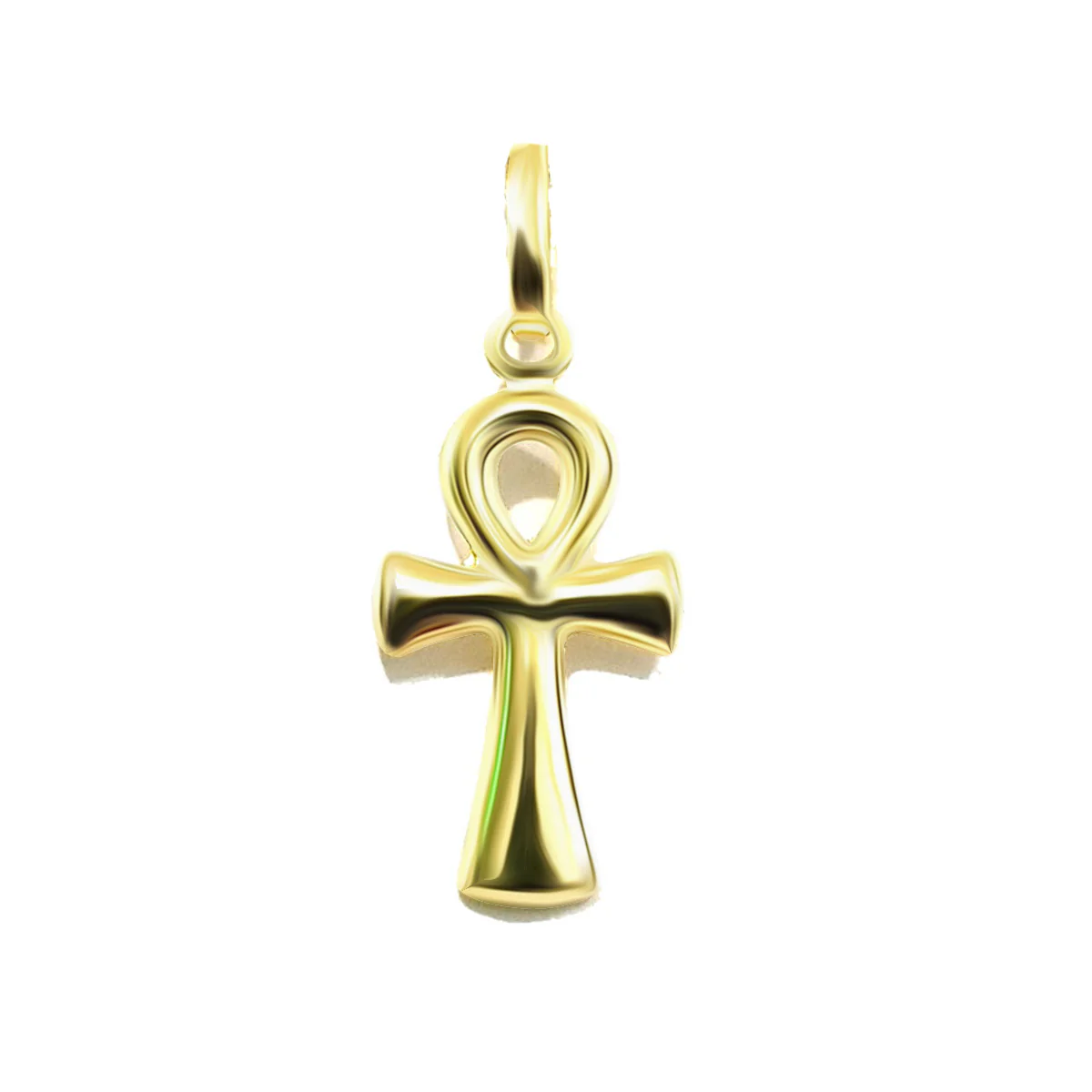 18K Pure Gold Egyptian Cross Design Necklace - Image 4