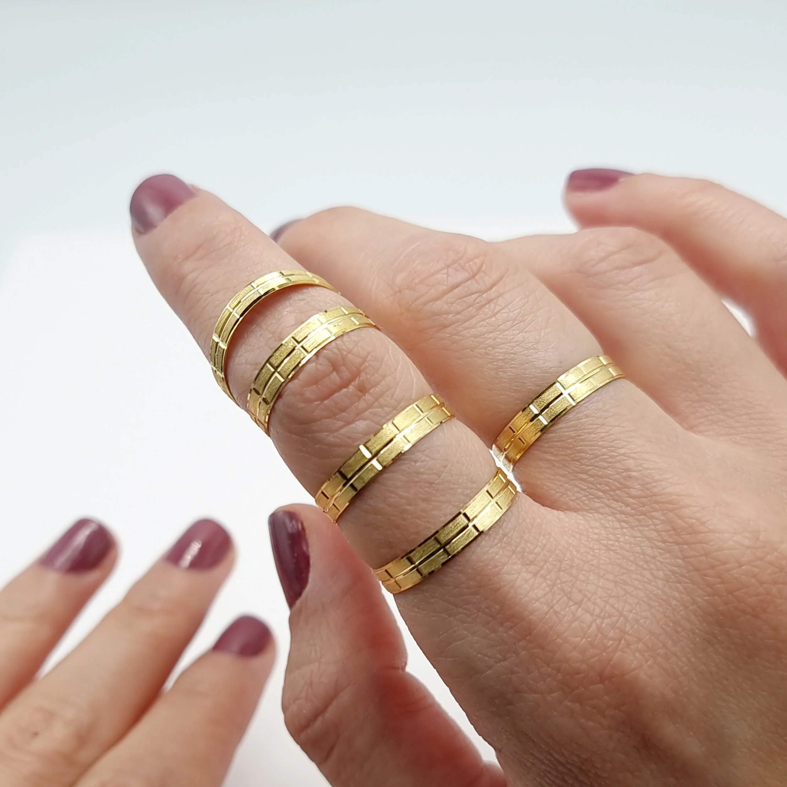 18K Pure Gold Elegant Design Couple Ring - Image 4