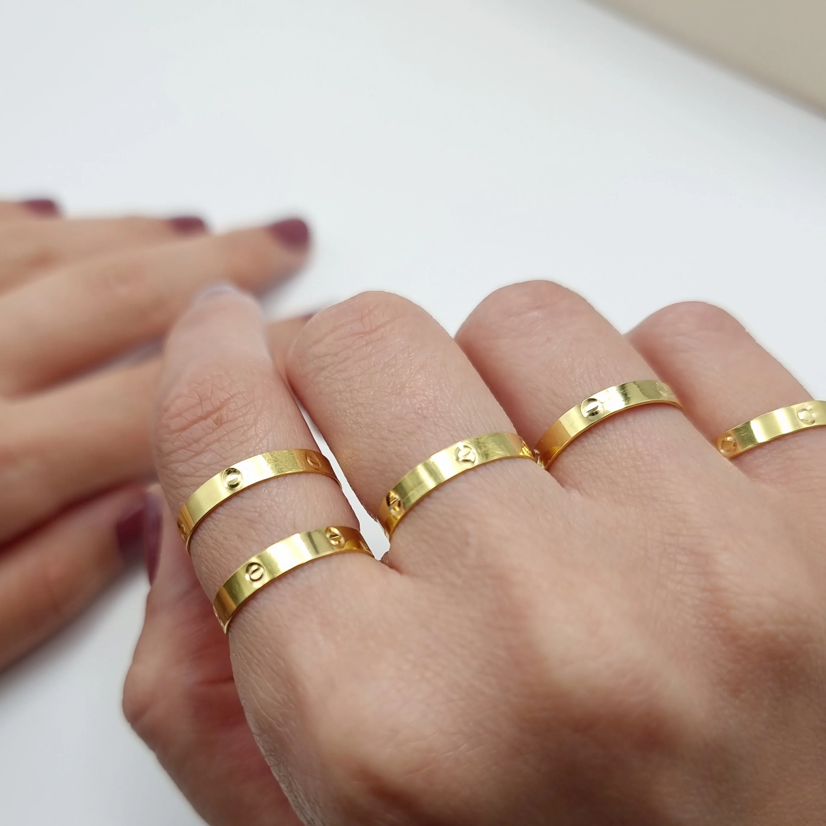 18K Pure Gold Couple Ring - Image 6