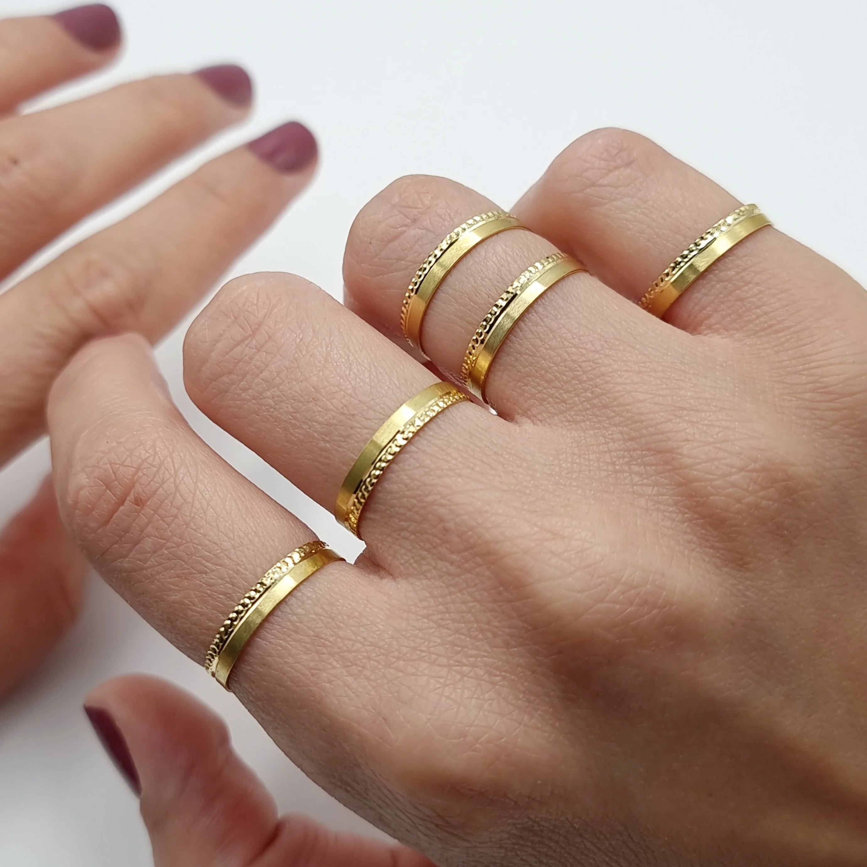 18K Pure Gold Couple Ring - Image 3