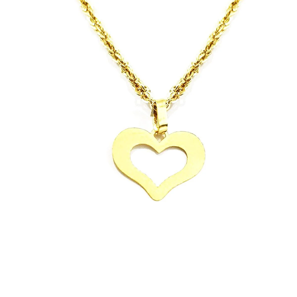 18K Pure Gold Heart Necklace - Image 3