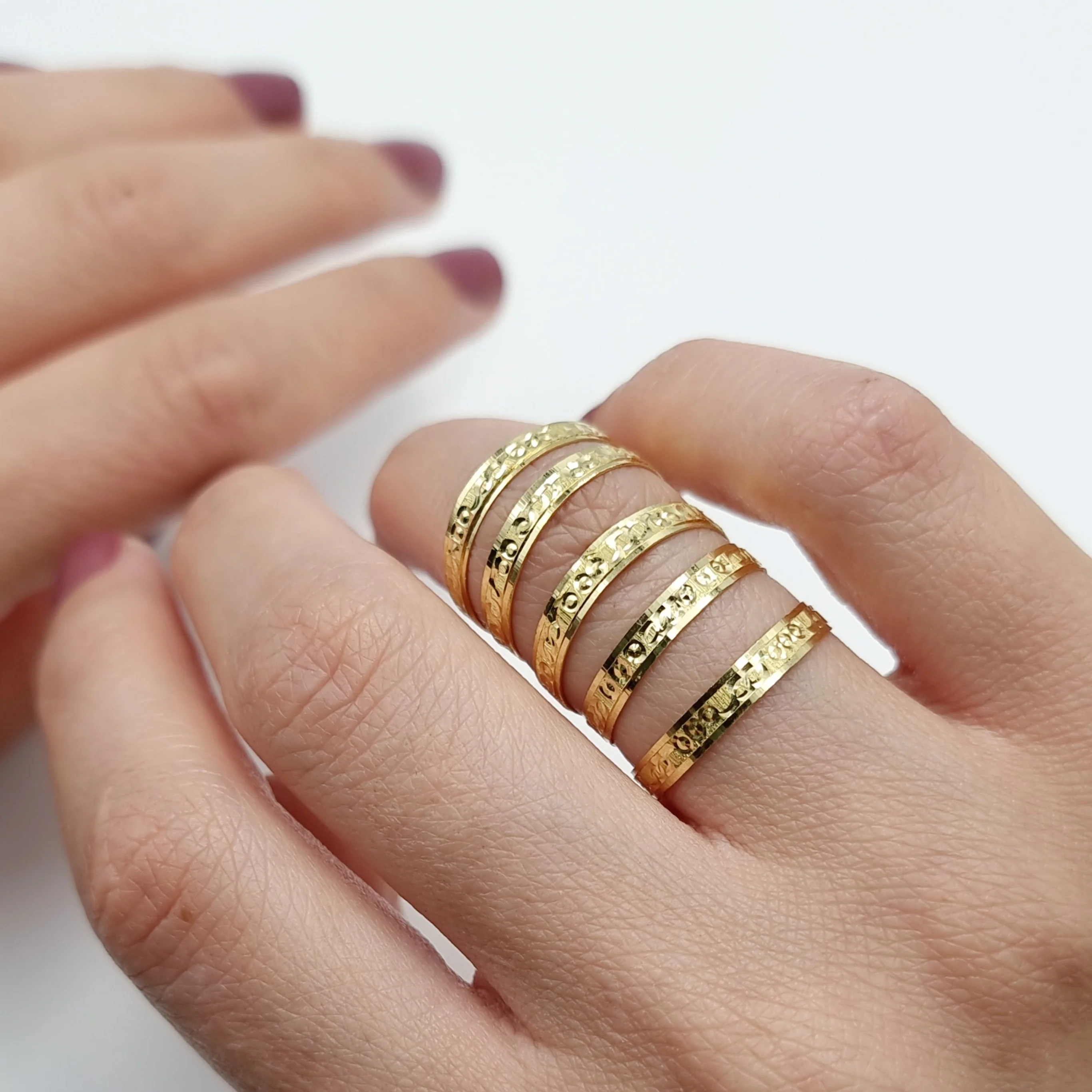 18K Pure Gold Couple Ring - Image 5