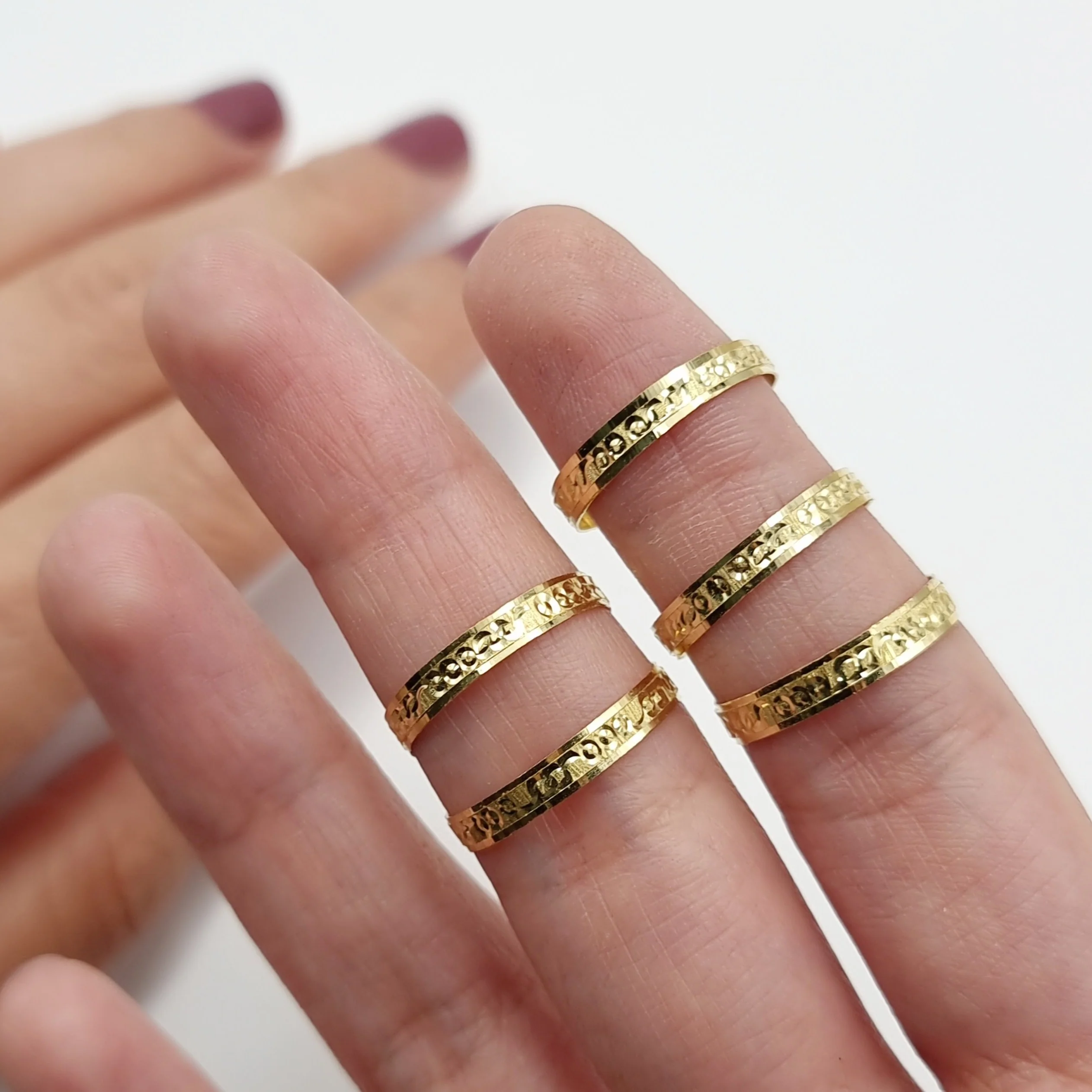 18K Pure Gold Couple Ring - Image 6