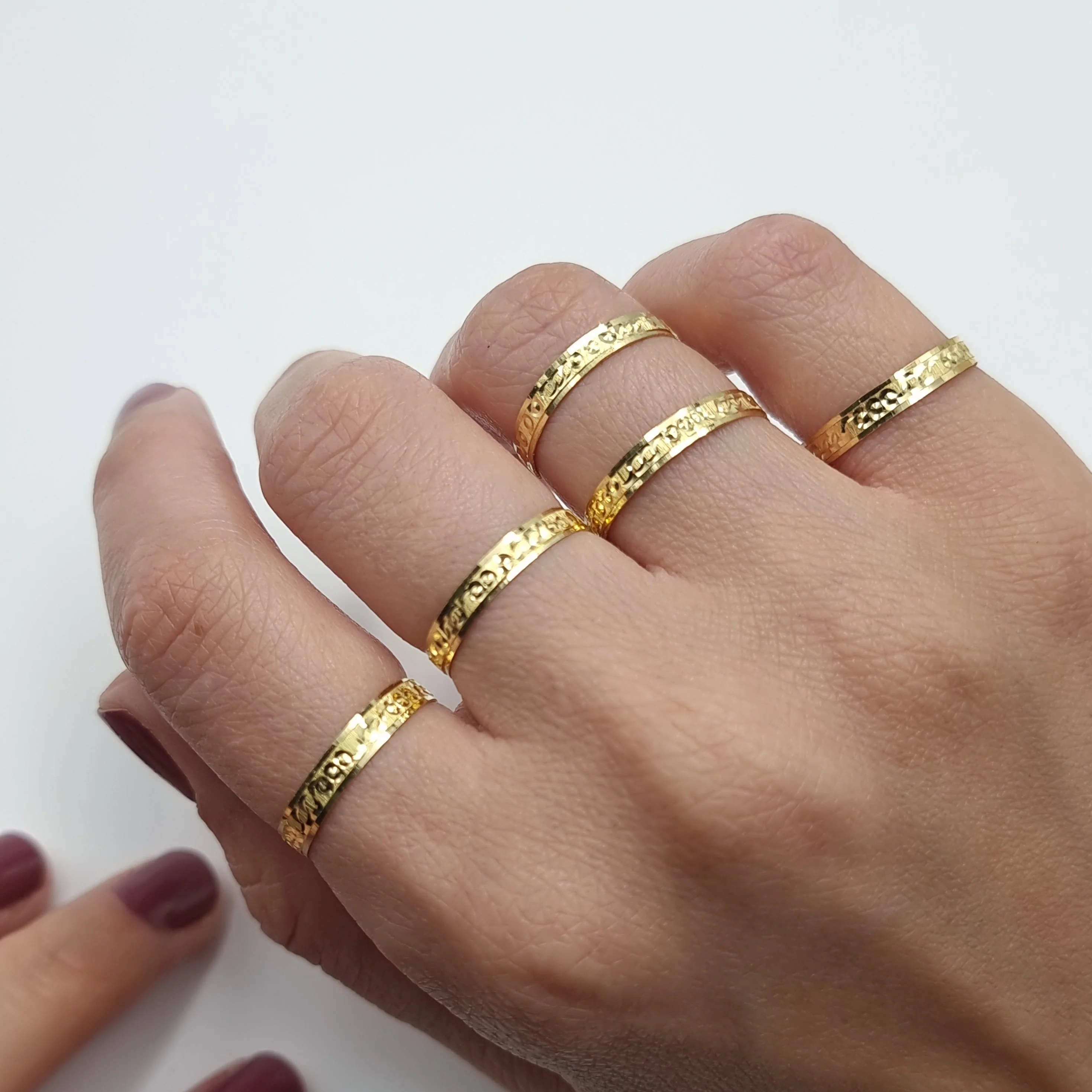 18K Pure Gold Couple Ring - Image 8