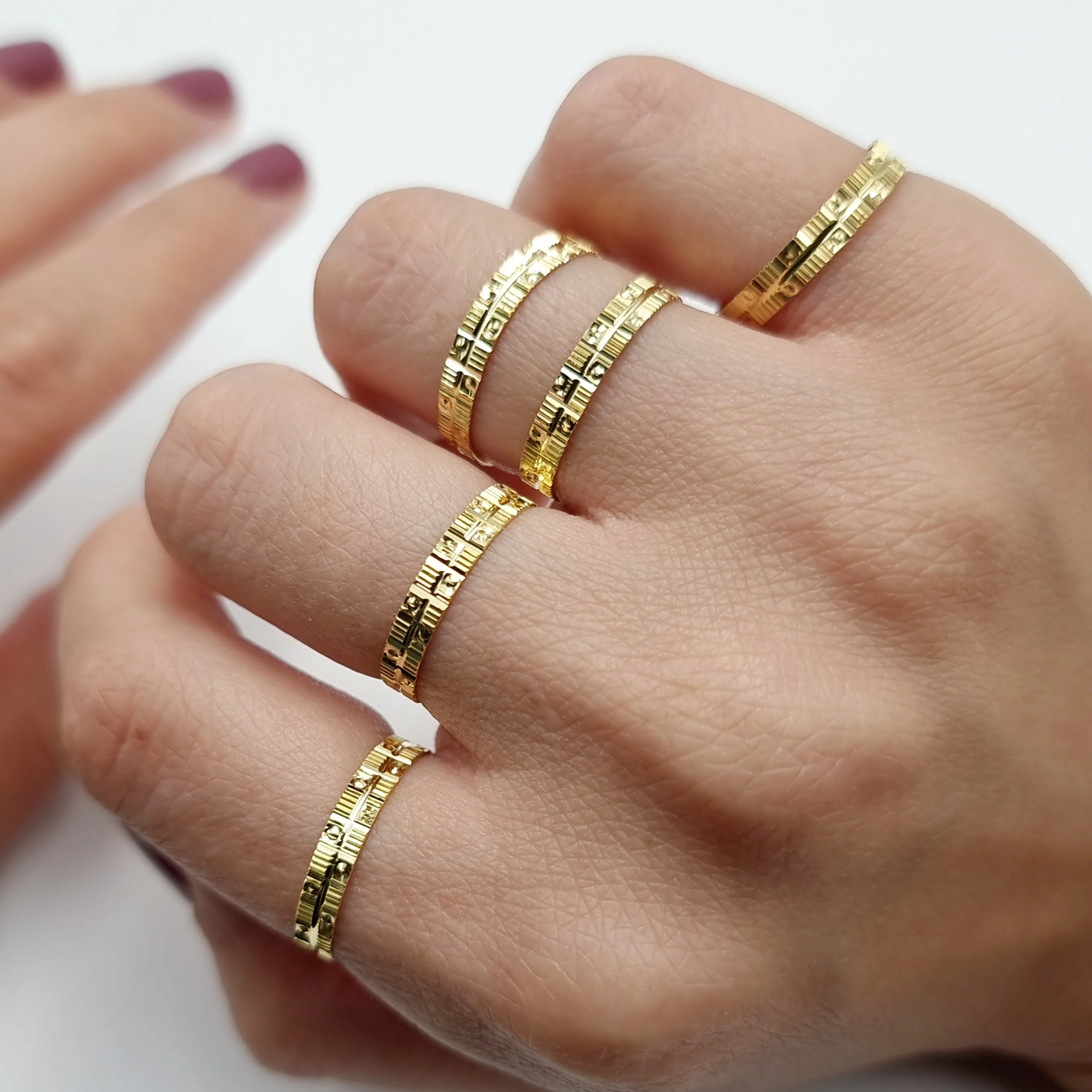 18K Pure Gold Couple Ring - Image 6