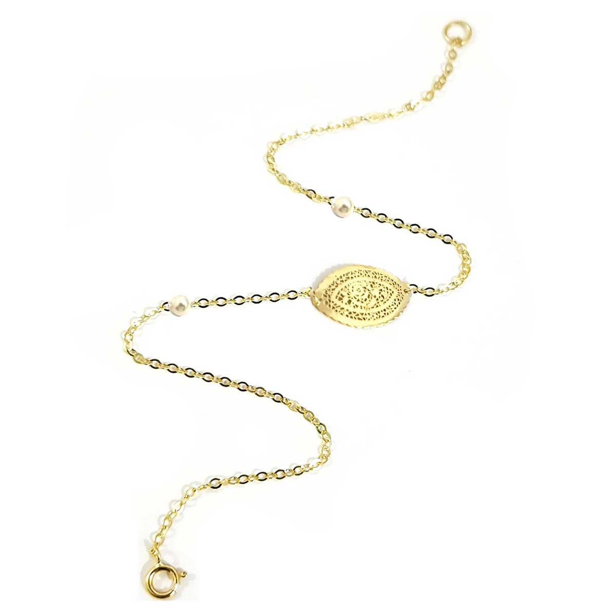 18K Pure Gold Round Design Bracelet - Image 3