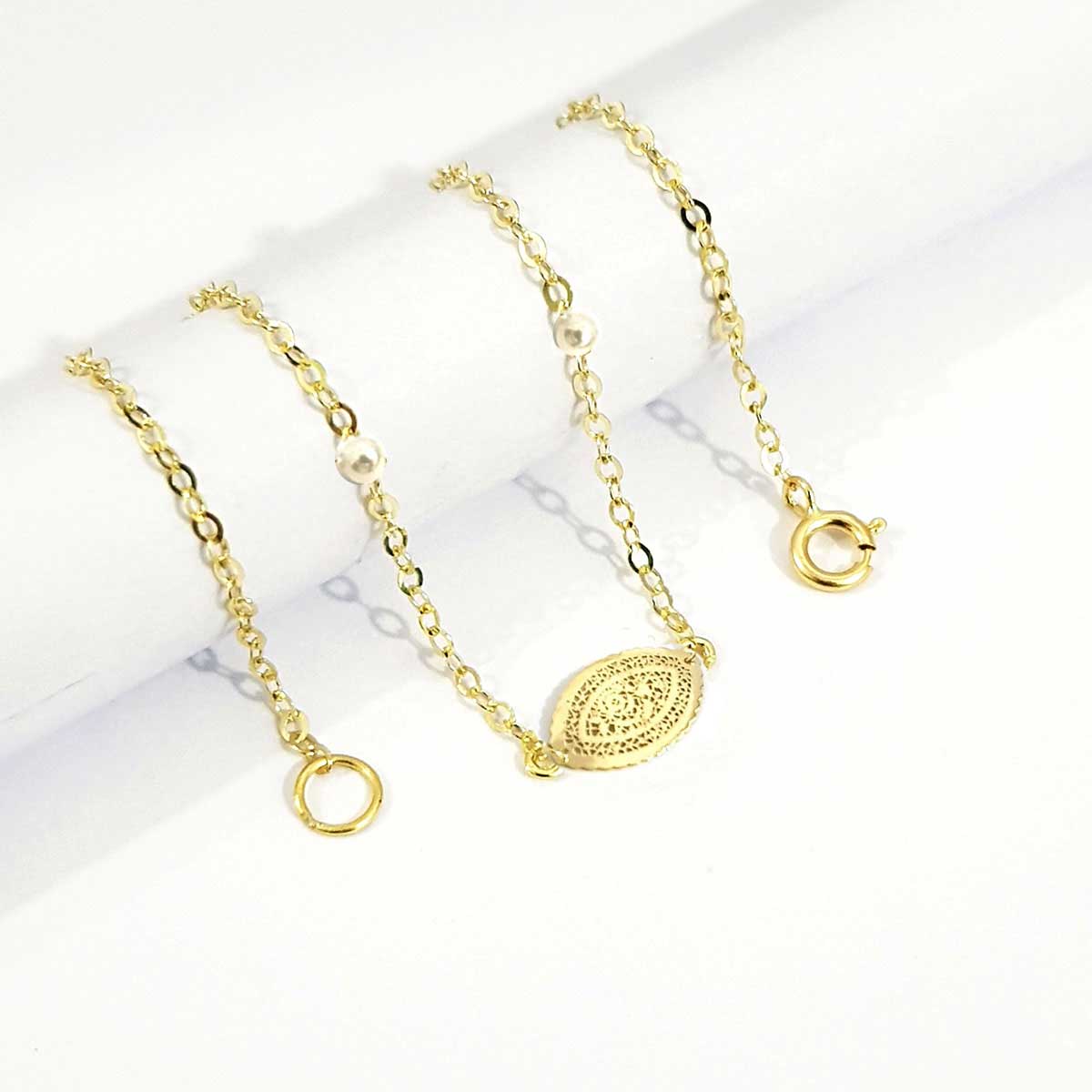 18K Pure Gold Round Design Bracelet - Image 4