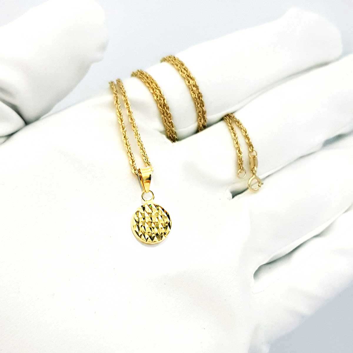 18K Pure Gold Round Necklace - Image 5