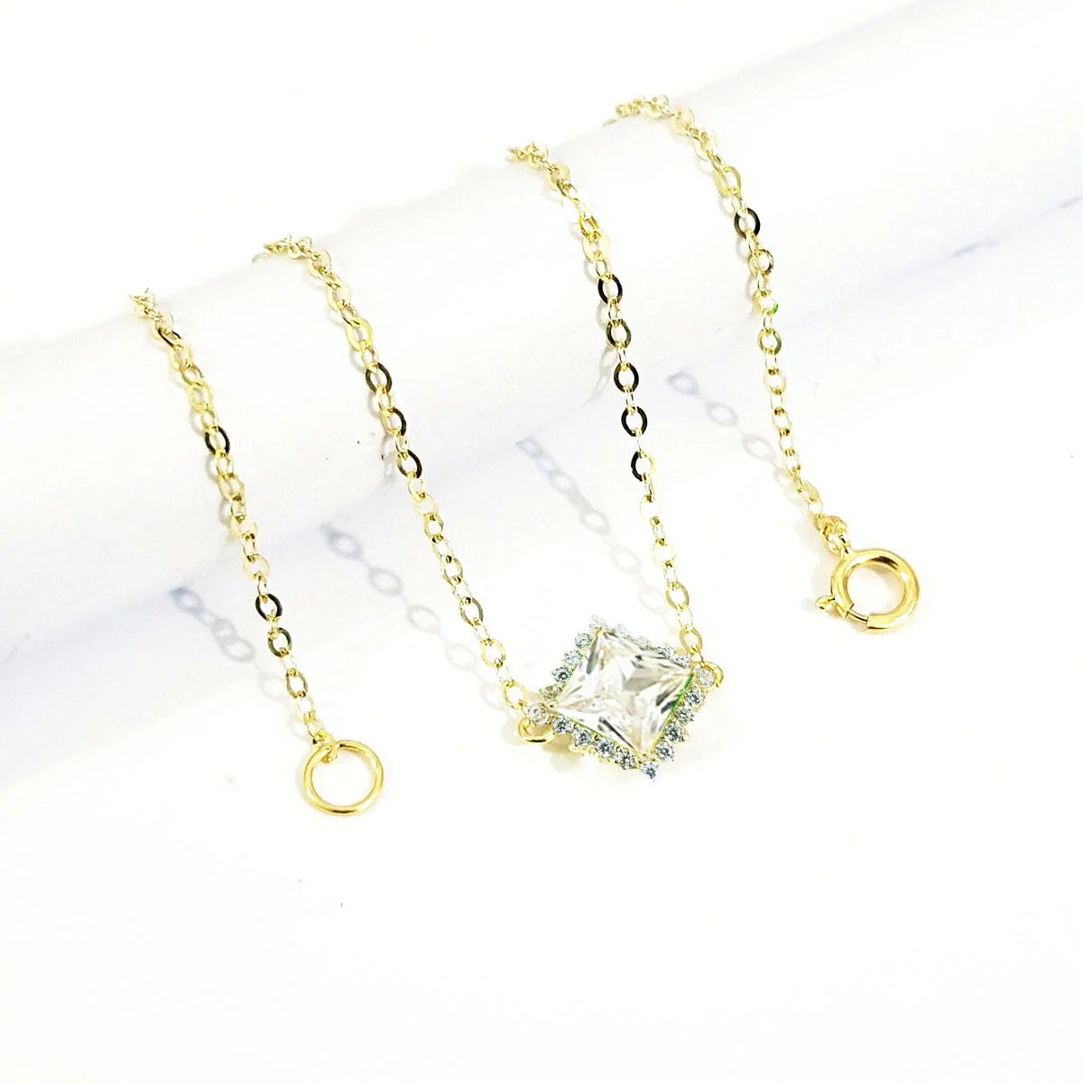 18K Pure Gold Crystal Stone Bracelet - Image 3