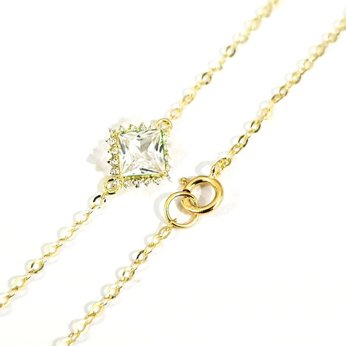 18K Pure Gold Crystal Stone Bracelet - Image 4