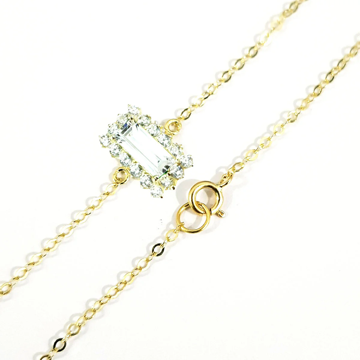 18K Pure Gold Crystal Stone Bracelet - Image 4