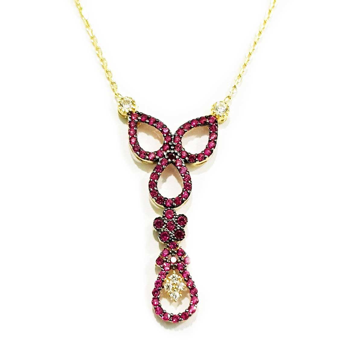 18K Pure Gold Swarski Necklace - Image 3