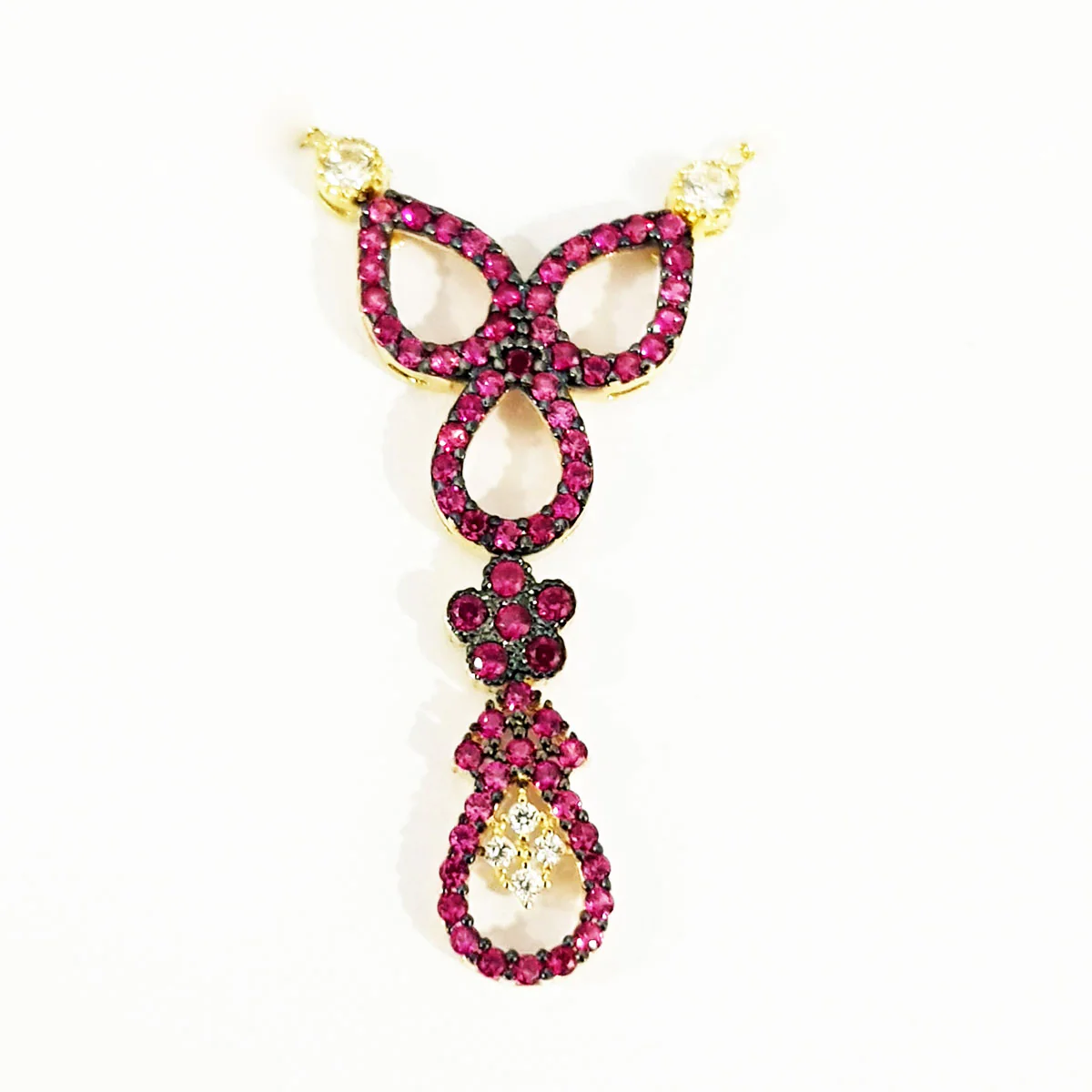 18K Pure Gold Swarski Necklace - Image 4