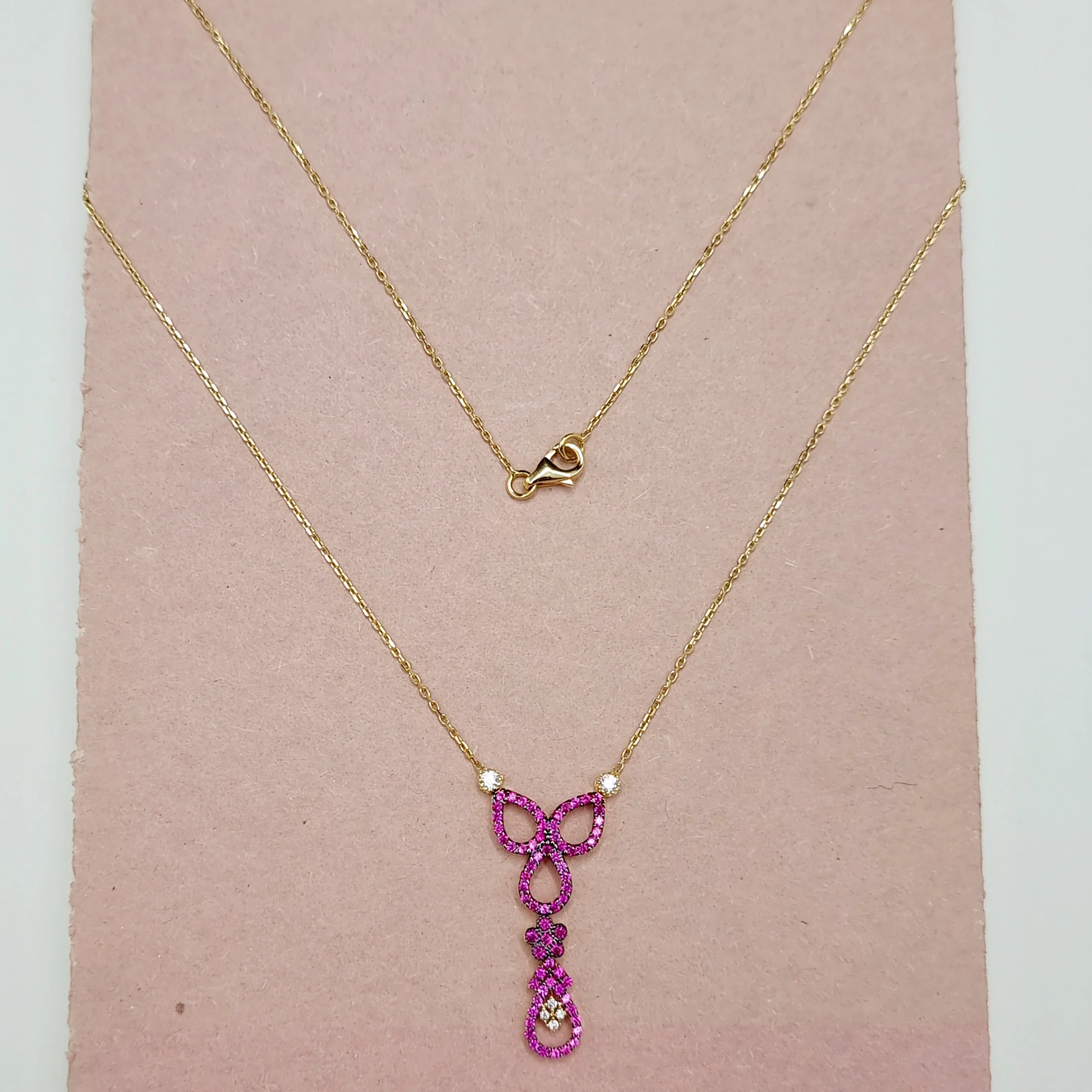 18K Pure Gold Swarski Necklace - Image 7