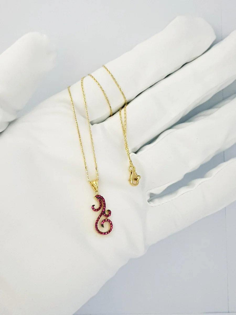 18K Pure Gold Swarski Necklace - Image 5