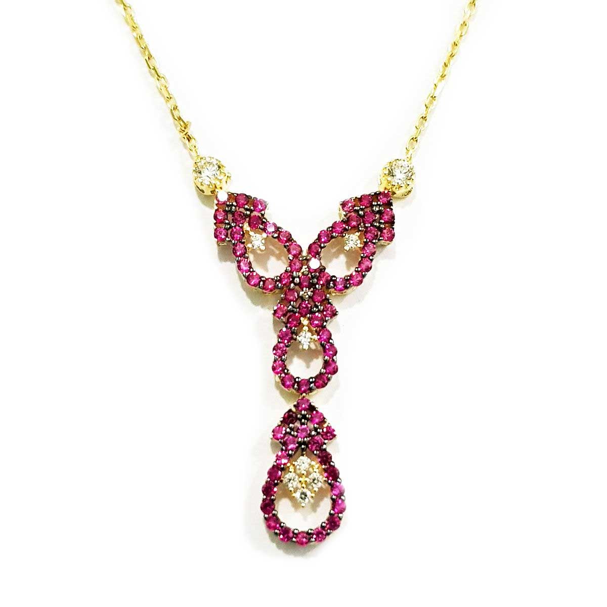 18K Pure Gold Swarski Necklace - Image 3