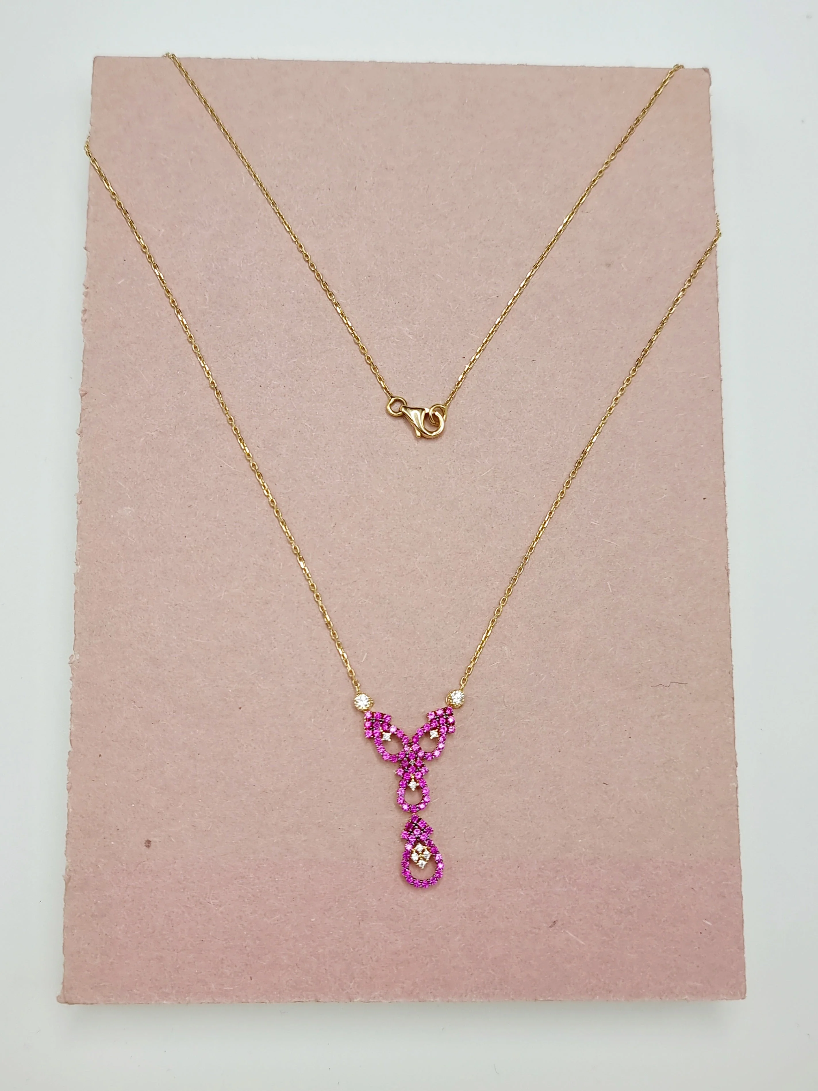 18K Pure Gold Swarski Necklace - Image 4