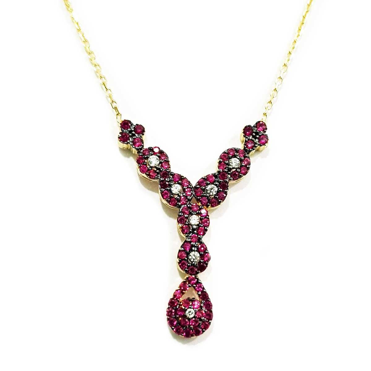 18K Pure Gold Swarski Necklace - Image 3