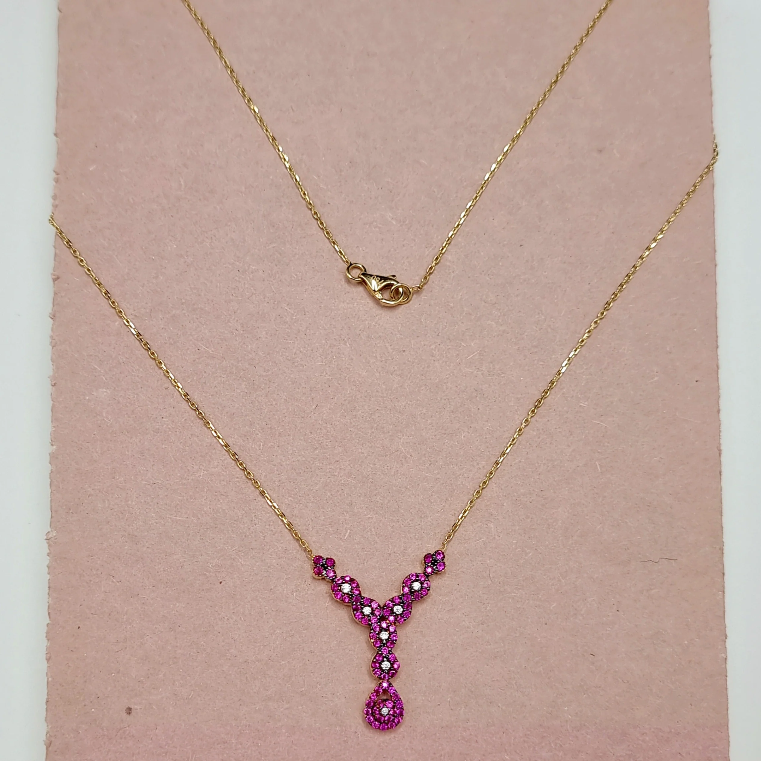 18K Pure Gold Swarski Necklace - Image 5