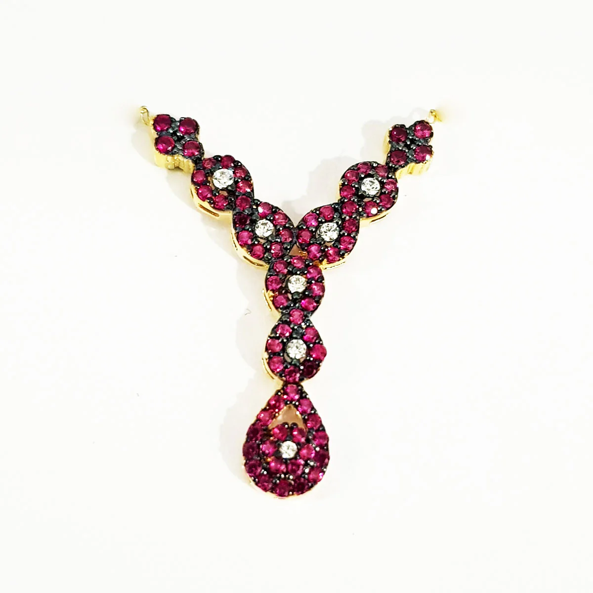 18K Pure Gold Swarski Necklace - Image 6