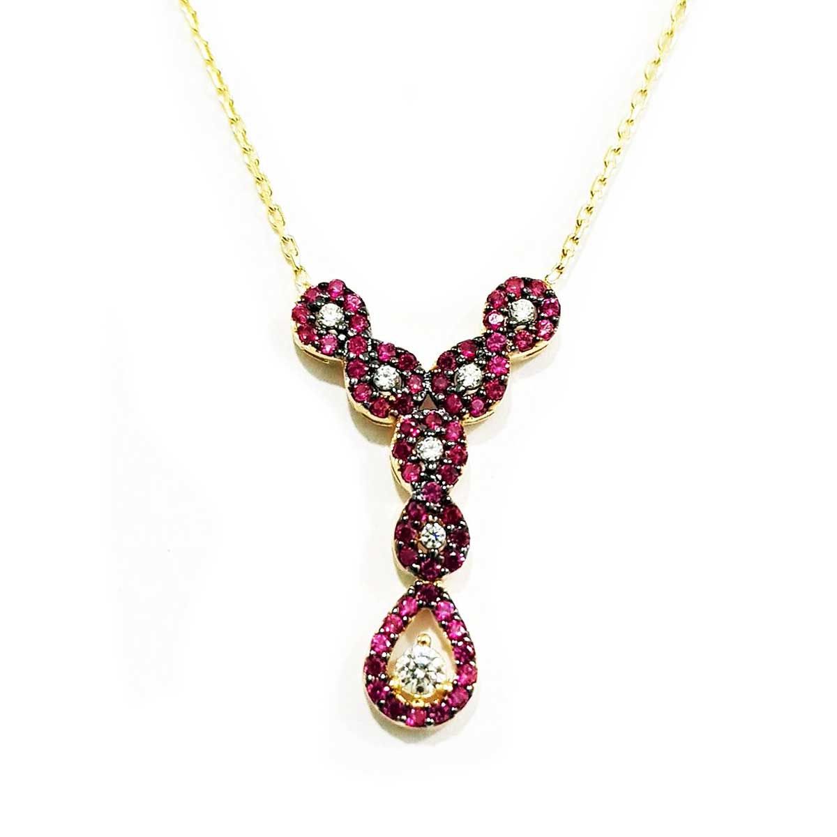 18K Pure Gold Swarski Necklace - Image 3