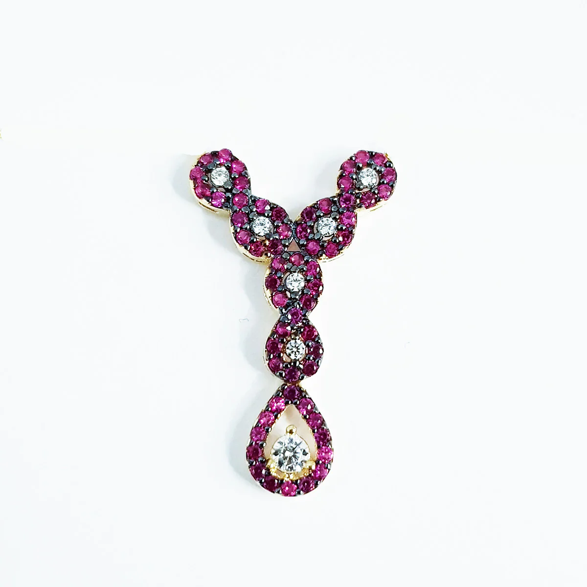 18K Pure Gold Swarski Necklace - Image 4