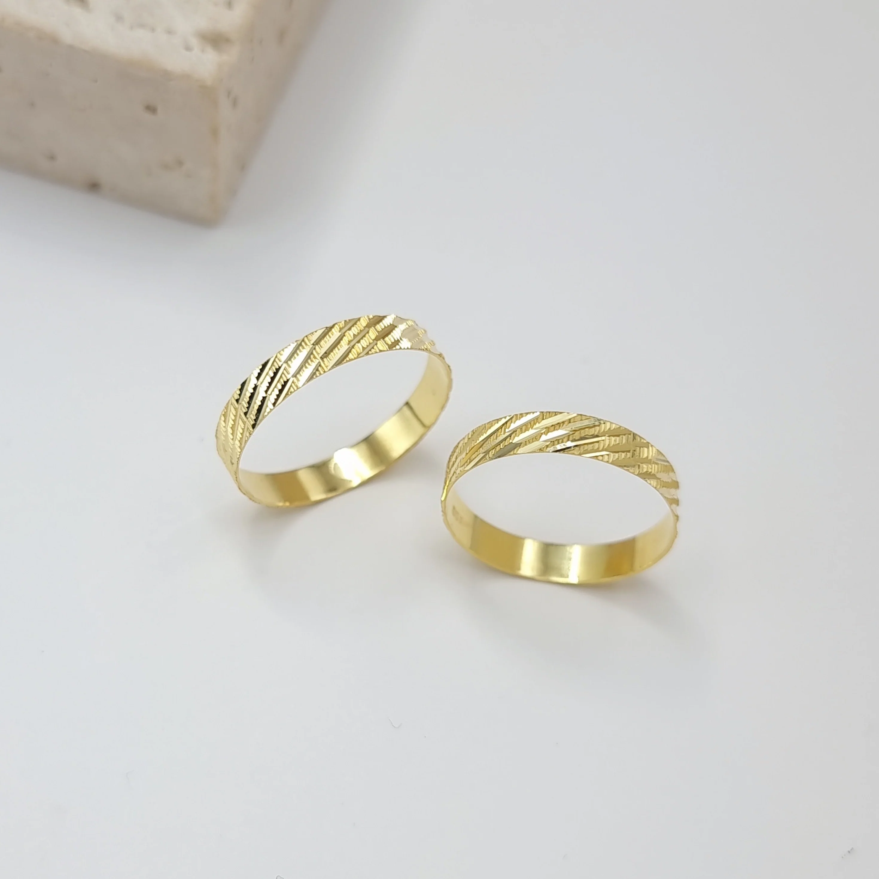 18K Pure Gold Couple Ring - Image 12