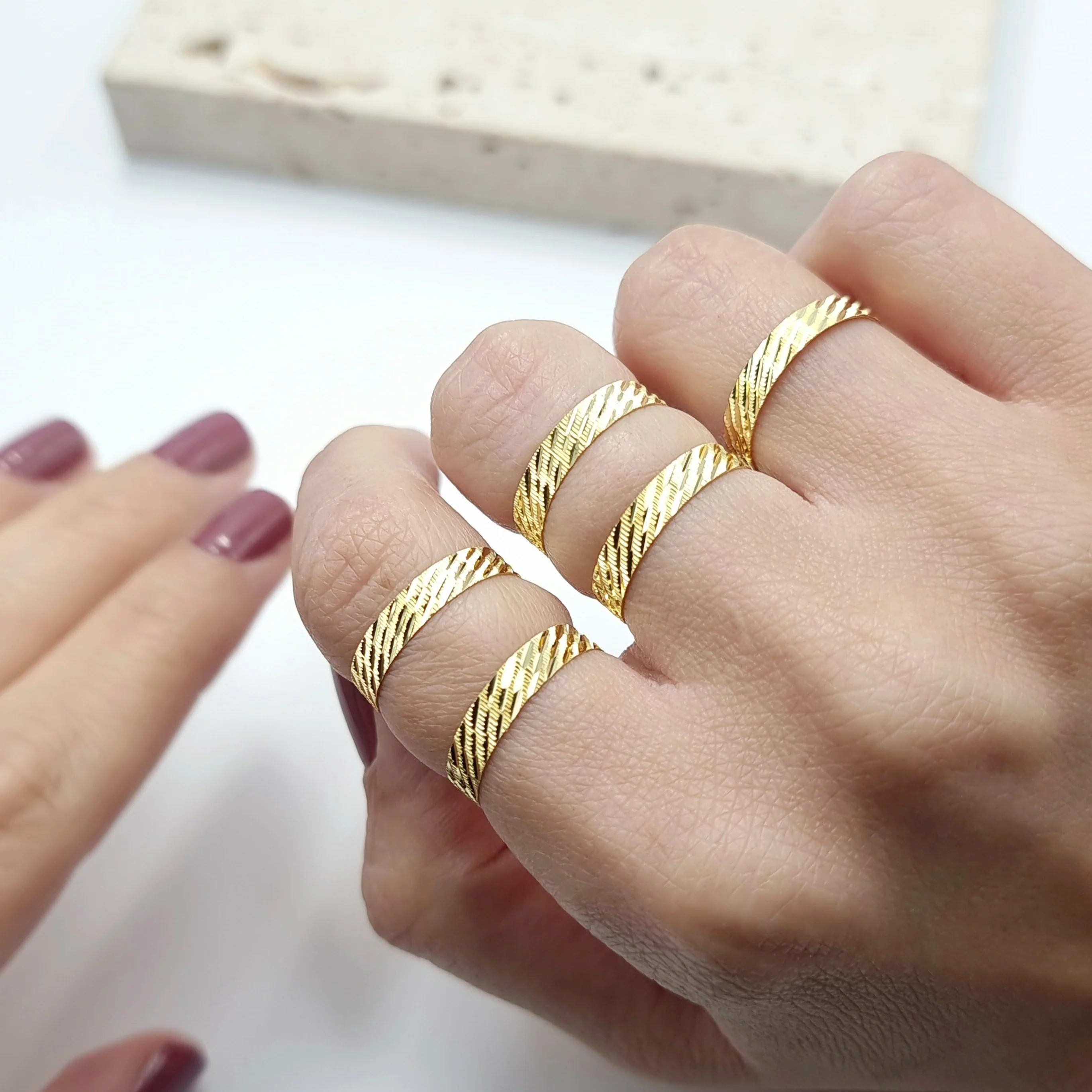 18K Pure Gold Couple Ring - Image 5