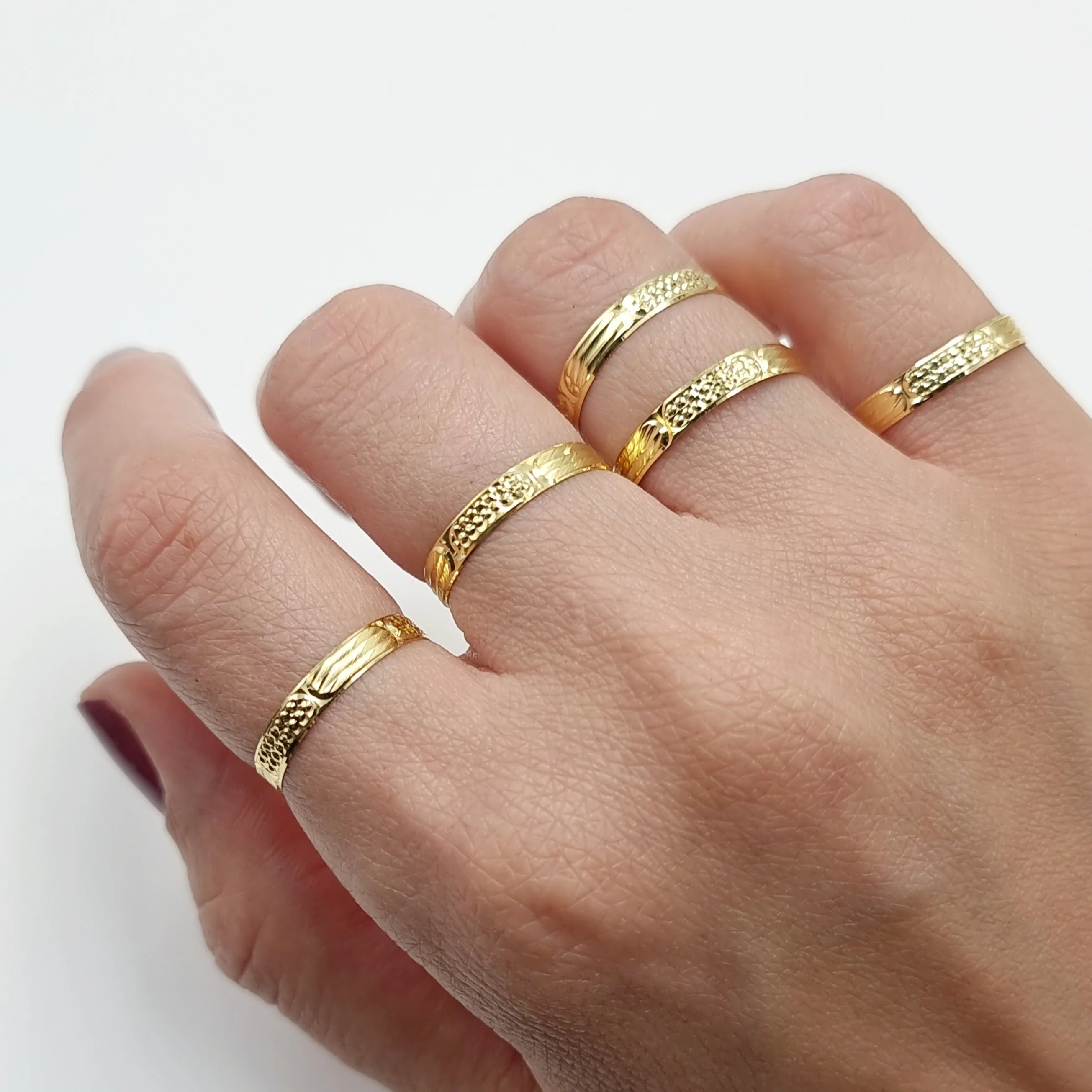 18K Pure Gold Couple Ring - Image 3