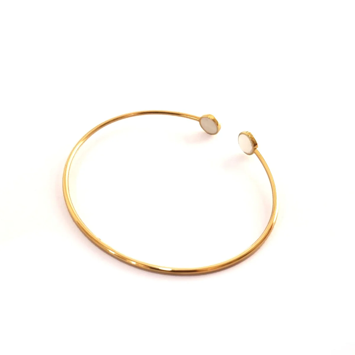 18K Pure Gold White Elegant Design Bangle - Image 3